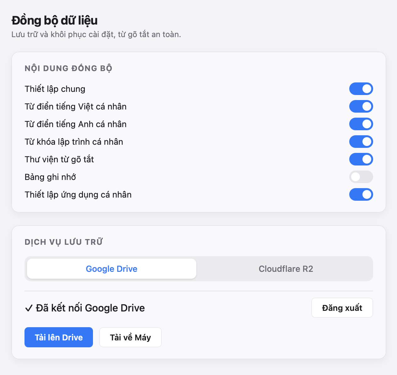 Đồng bộ hóa đám mây bảo mật